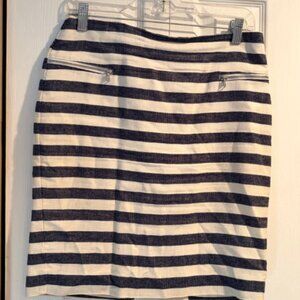 Ann Taylor Blue and White Stripe Casual Skirt